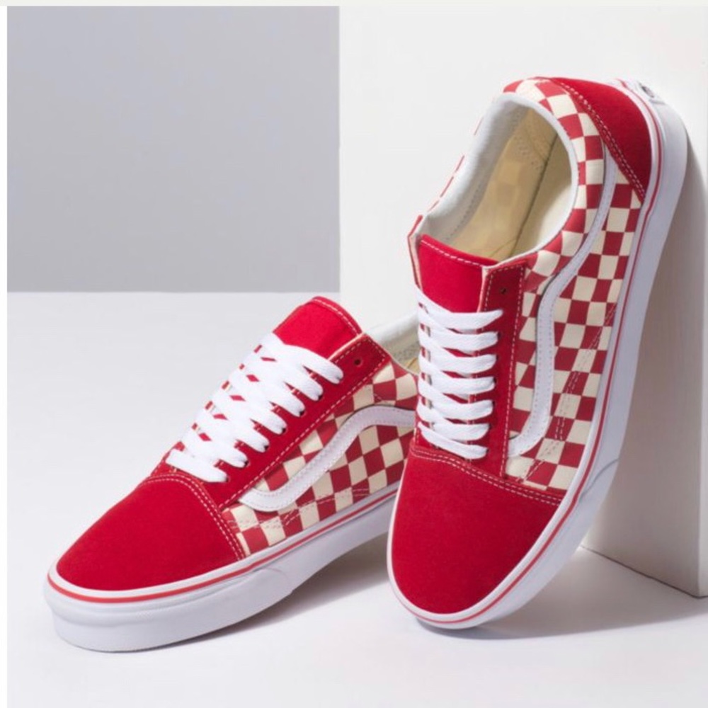 Red checkered vans